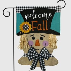 Welcome Fall Scarecrow Garden Flag